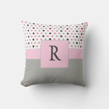 Schöne rosa und graue Monogramm-Punkte