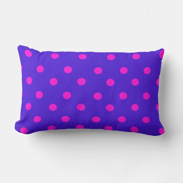 Schöne rosa und Lila Polka-Punkte Lendenkissen (Vorderseite)