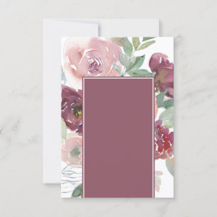 Schöne rosa und mauvefarbene Hochzeit mit floralen Einladung