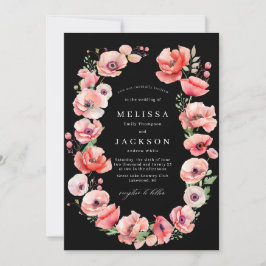 Schöne Rosa und Rote Mohnblume Blume Hochzeit Schw Einladung