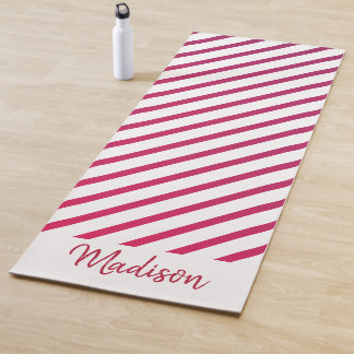 Schöne rosa und rote Streifen Yogamatte