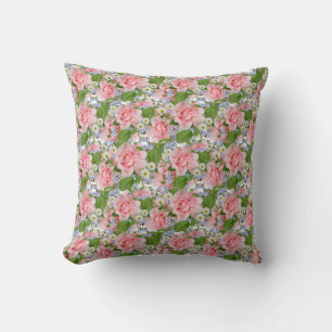 Schöne rosa und weiße Blume Kissen