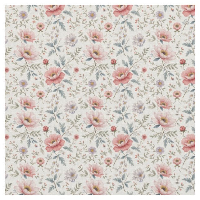 Schöne rosa und weiße Blume Stoff (Nahaufnahme)