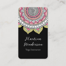 Schöne rosa und weiße Yoga-Visitenkarte