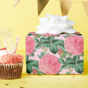 Schöne, rosa Vintage Rose Dekoupage oder Geschenk Geschenkpapier