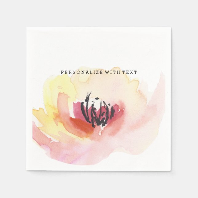 Schöne rosa Wasserfarbe Serviette (Vorderseite)