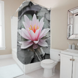 Schöne rosa Wasserlilie Duschvorhang