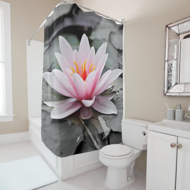 Schöne rosa Wasserlilie Duschvorhang (Beispiel)