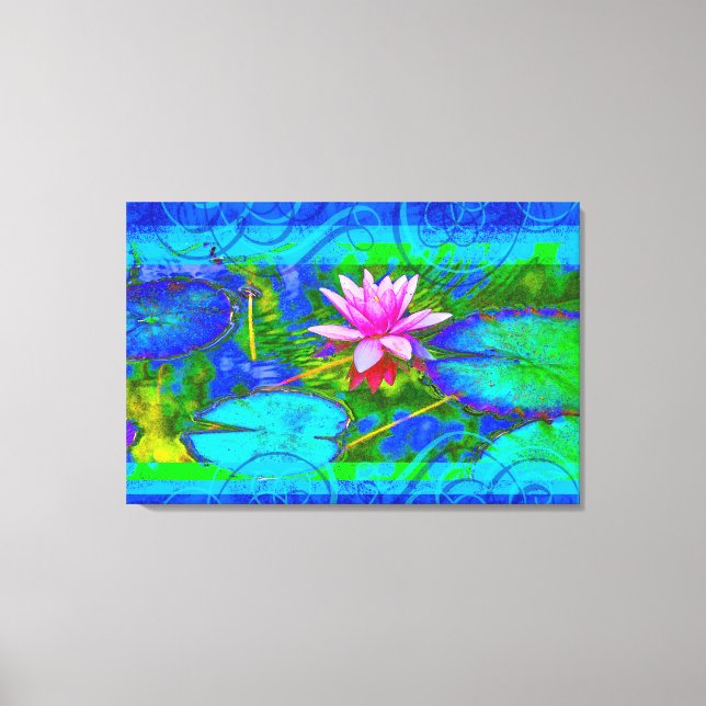 Schöne rosa Wasserlilie Lotus im Tal Leinwanddruck (Vorderseite)