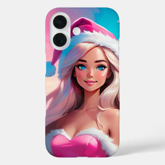 Schöne rosa Weihnachtsgirl 01 iPhone 16 Hülle