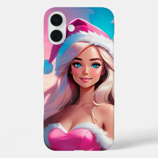 Schöne rosa Weihnachtsgirl 01 iPhone 16 Plus Hülle