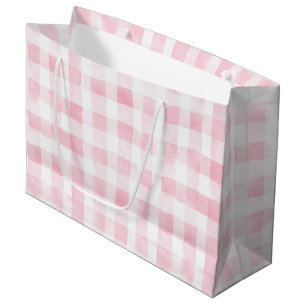 Schöne rosa weiße Karo-Streifen Brautparty Große Geschenktüte