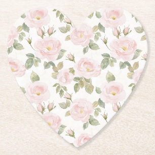 Schöne rosa weiße Rosen Blumen-Brautdusche Untersetzer
