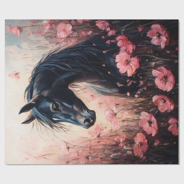 Schöne Rosa Wildblumen Dekoupage Geschenkpapier (Flach)