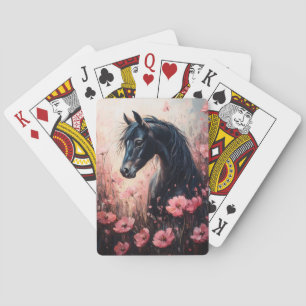 Schöne Rosa Wildblumen Spielkarten