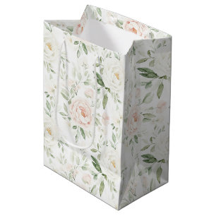 Schöne rosafarbene Blumige Hochzeit Mittlere Geschenktüte