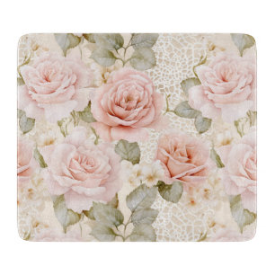Schöne rosafarbene Rosen Floral Brautparty Schneidebrett