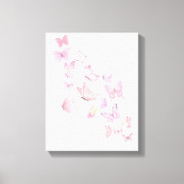 Schöne rosafarbene Schmetterlinge - überzogene Lei Leinwanddruck