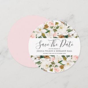 Schöne rosafarbene und weiße Wasserfarben-Blumen-H Save The Date