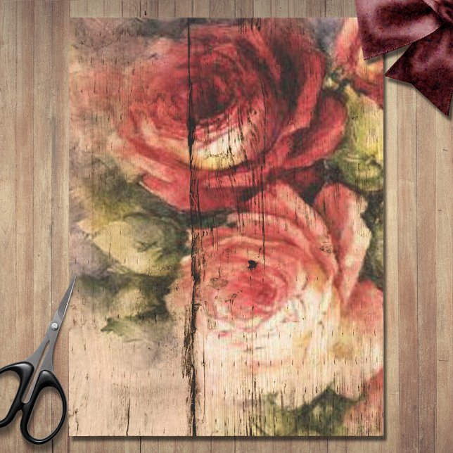 Schöne Rose aus rustikalem Holz Seidenpapier (Von Creator hochgeladen)