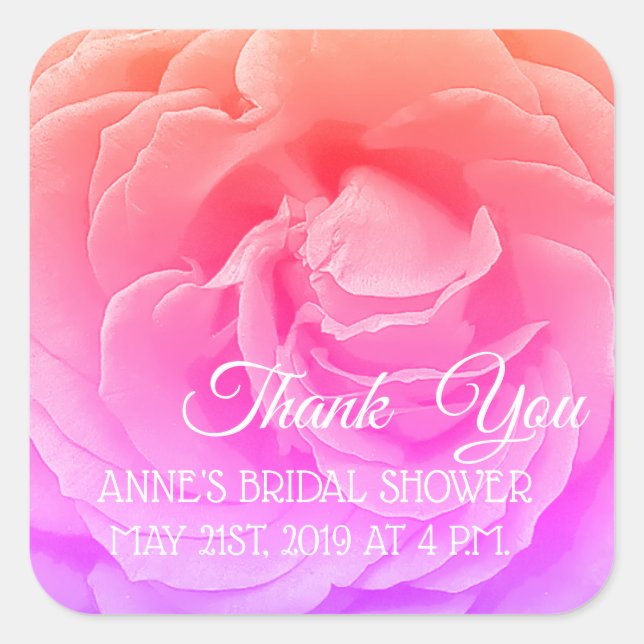 Schöne Rose Blosso Foto Bridal Dusche Sticker (Vorderseite)