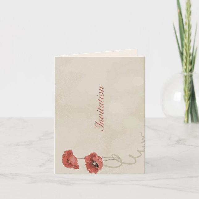 Schöne Rose Blume Einladung (Vorderseite)