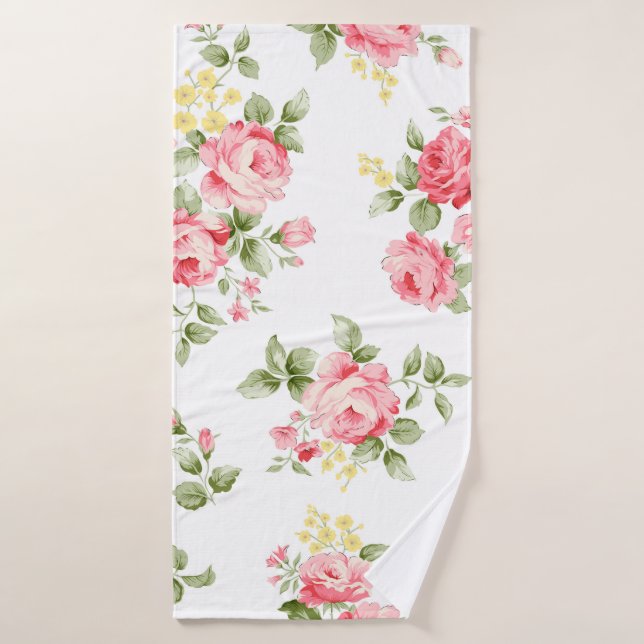 Schöne Rose Blume Muster, kleiner Blumenstrauß Badehandtuch (Badehandtuch)