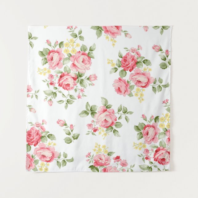 Schöne Rose Blume Muster, kleiner Blumenstrauß Wandteppich (Vorderseite)