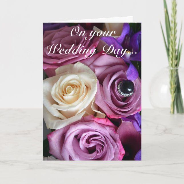 Schöne Rose drucken Hochzeitskarte Karte (Vorderseite)