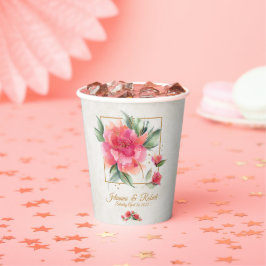 Schöne Rose Garden Budget Hochzeit Pappbecher