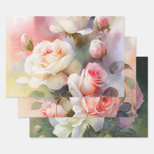 Schöne Rose Geschenkpapier Set