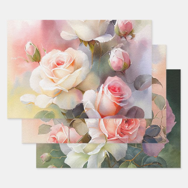 Schöne Rose Geschenkpapier Set (Set)