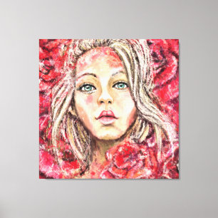Schöne Rose Girl del Malcantone Leinwanddruck