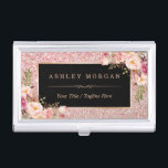 Schöne Rose Gold Glitzer Girly Floral Dekor Visitenkarten Etui<br><div class="desc">====================================== Schöne Rose Gold Glitzer Girly Floral Decor Business Card Inhaber. 
(1) Alle Textstile,  Farben,  Größen können an Ihre Bedürfnisse angepasst werden. 
(2) Wenn Sie Anpassungen oder Match-Artikel benötigen,  kontaktieren Sie mich bitte.</div>
