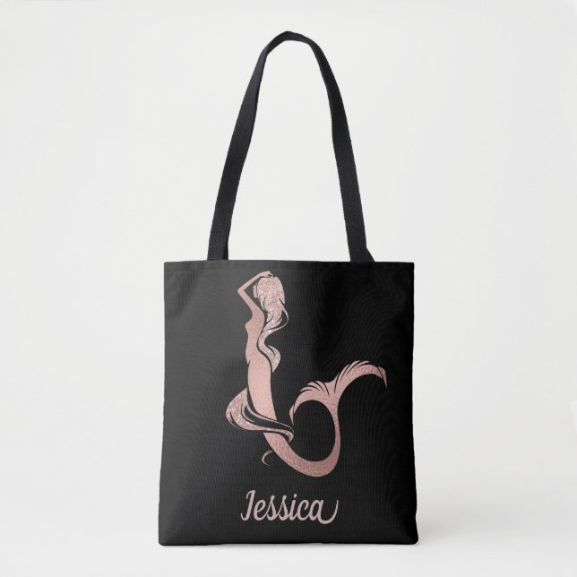 Schöne Rose Gold Personalisiert Tasche (Vorderseite)