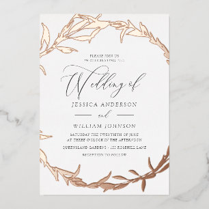 Schöne Rose Goldmedaille Wreath Foil Folieneinladung