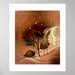 Schöne Rose im Herbst Poster