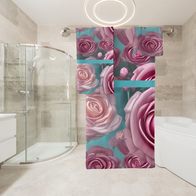 Schöne Rose im Vintagen Look Badhandtuch Set (Von Creator hochgeladen)