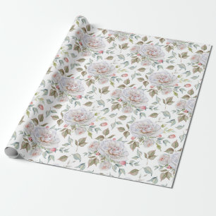 Schöne Rose in Weiß und Rosa Geschenkpapier