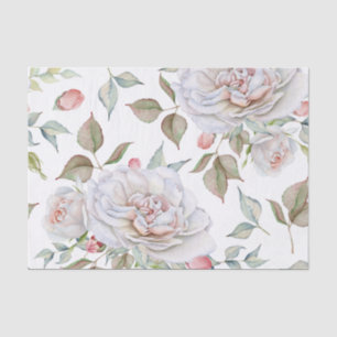 Schöne Rose in Weiß und Rosa Seidenpapier