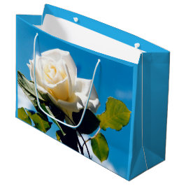 Schöne Rose ist White Sky Blue Große Geschenktüte