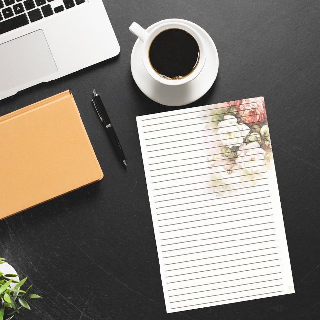 Schöne Rose Lined Stationery Paper Briefpapier (Von Creator hochgeladen)