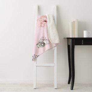 Schöne Rose mit Blumenmotiv Sherpadecke