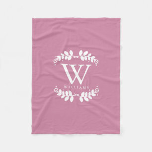 Schöne Rose Rosa Monogramm Fleecedecke