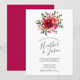 Schöne Rose Ruby Red Wedding Einladung