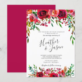 Schöne Rose Ruby Red Wedding Einladung