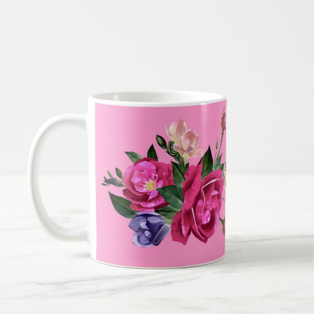 Schöne Rose Sketch Kaffee Tasse (Links)