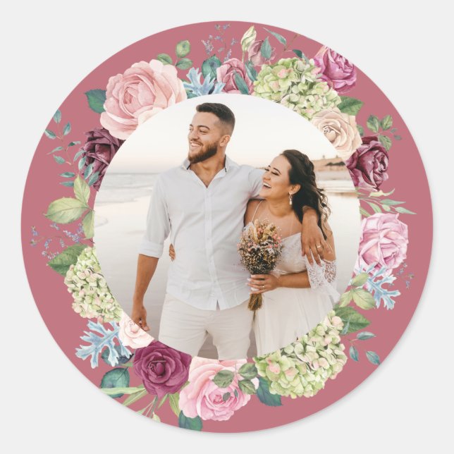 Schöne Rose Spray Wedding Foto Sticker (Vorderseite)