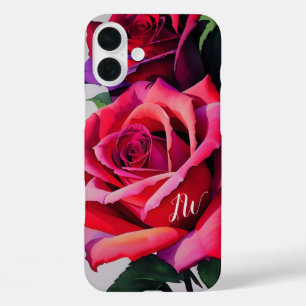 Schöne Rose und benutzerdefinierter Text iPhone 16 Plus Hülle