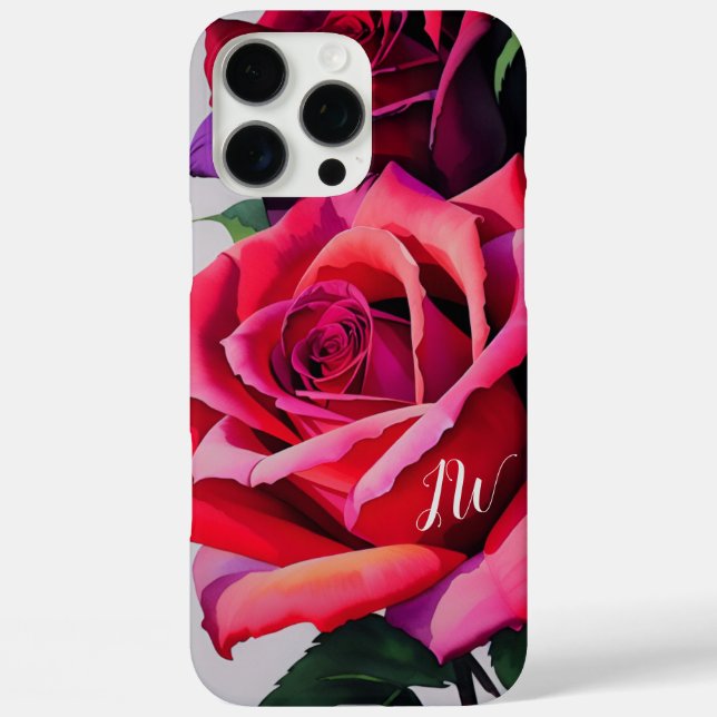 Schöne Rose und benutzerdefinierter Text iPhone 16 Pro Max Hülle (Rückseite)